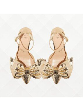 A New Day Grace Bow Heels • 11W • Gold • NWT • WSH-100066